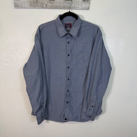 Untuckit Mens X-Large Gray Blue Button-Down Shirt  100% Cotton Long Sleeve - Picture 12 of 13